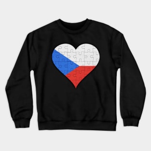 Czech Jigsaw Puzzle Heart Design - Gift for Czech With Czech Republic Roots Crewneck Sweatshirt